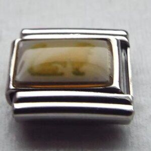 Yellow Leo zodiac photo 9mm stainless steel italian charm bracelet link new